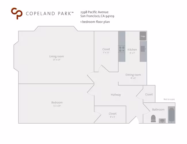 1 Bedroom floor plan